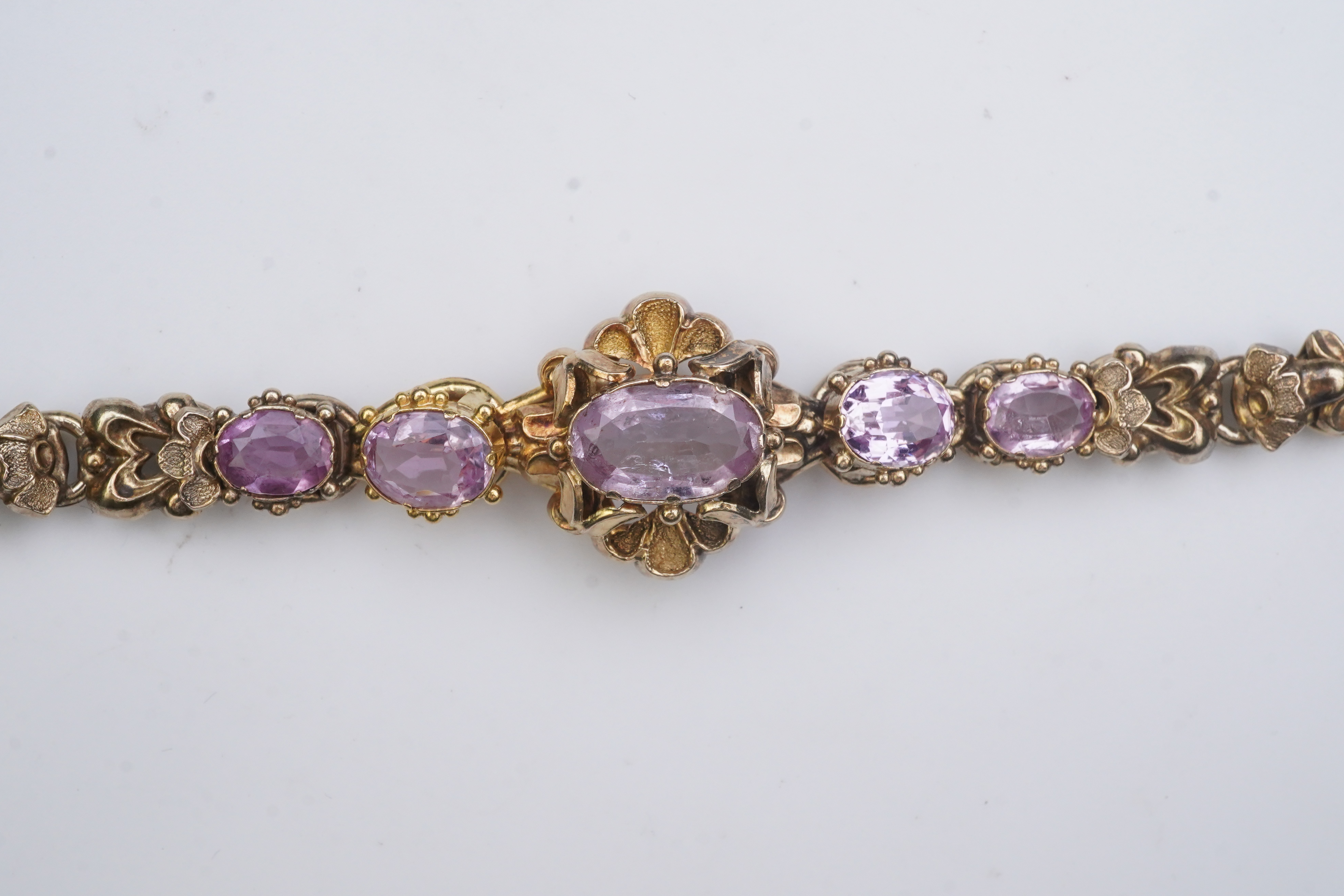 A pink topaz bracelet, mid 19th century